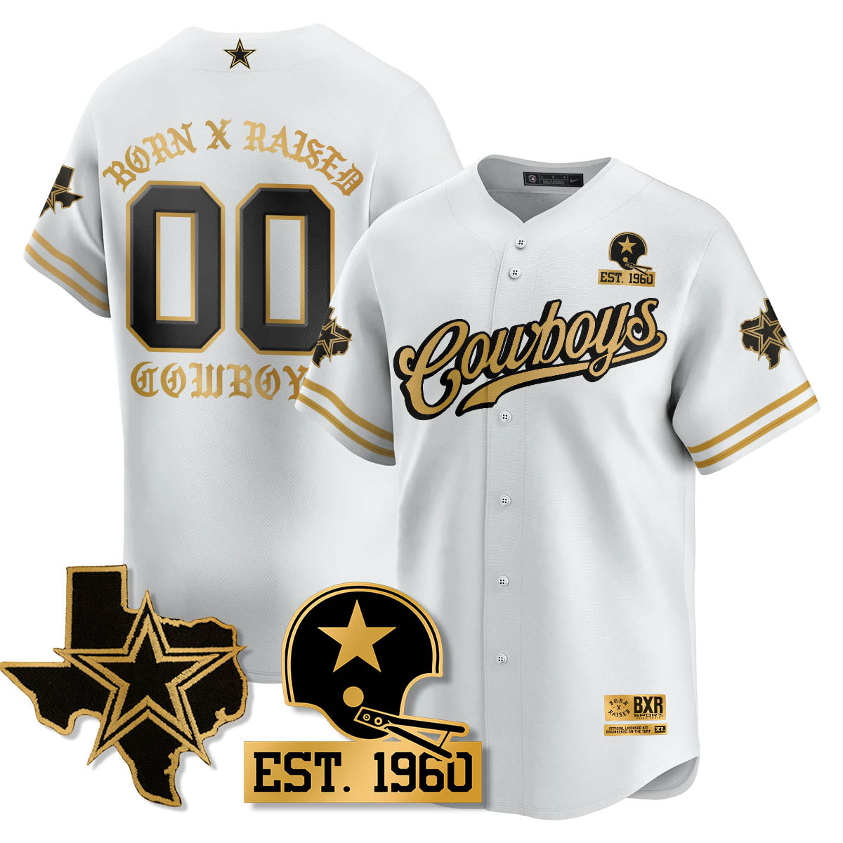 DAL Born x Raised Baseball Jersey - Stitched