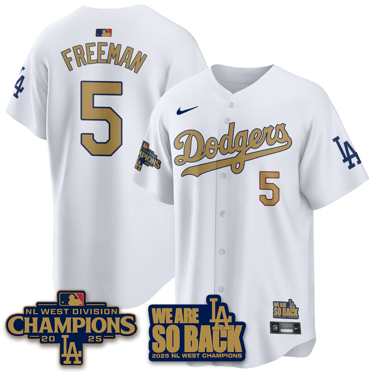LAD 2025 NL West Division Champions Jersey - Stitched