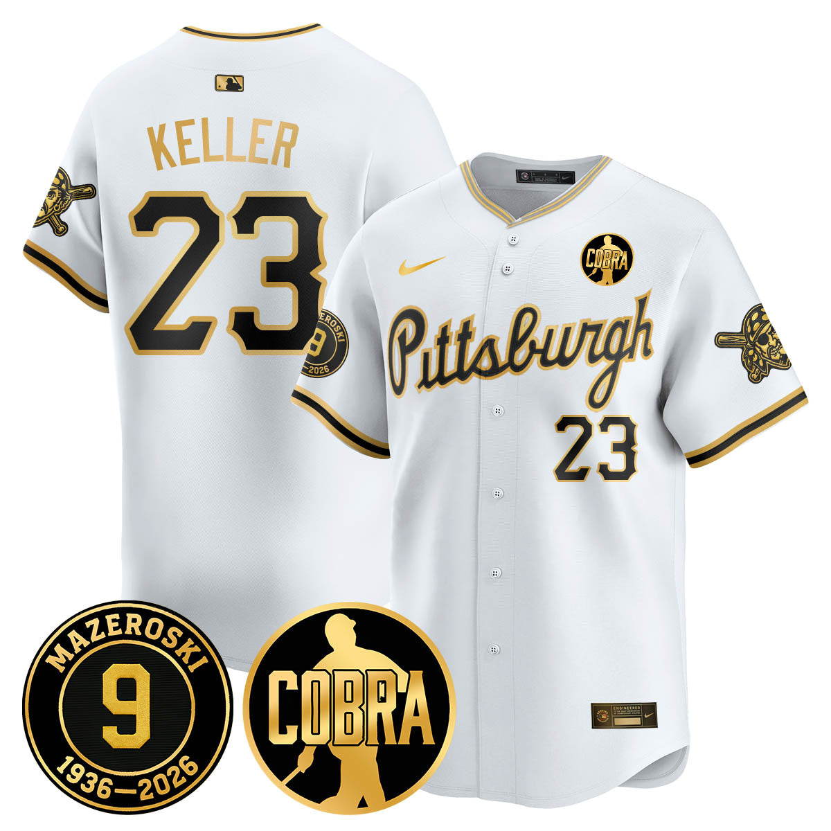 PIT Memories Vapor Limited Gold Jersey - Bill Mazeroski Patch - Stitched