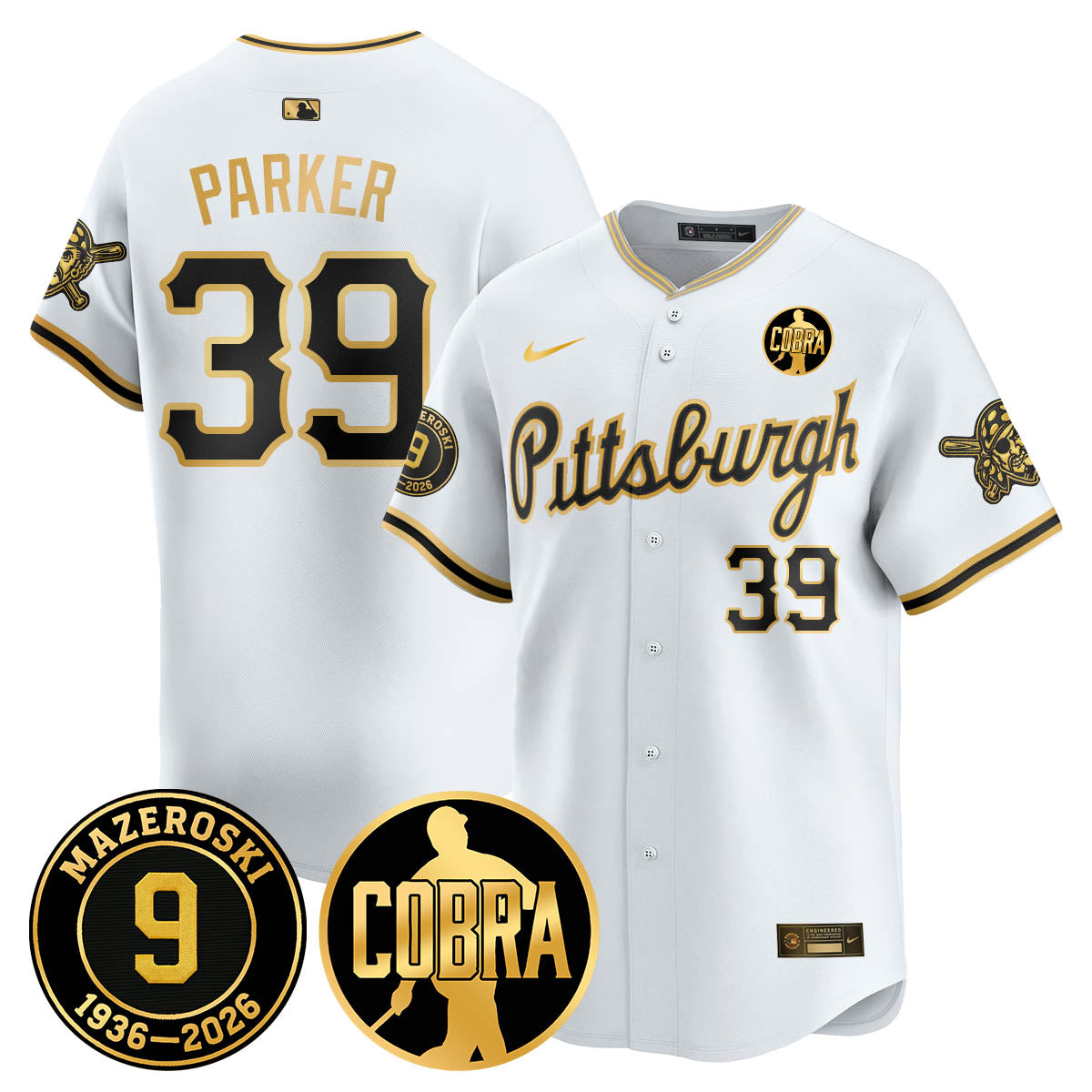 PIT Memories Vapor Limited Gold Jersey - Bill Mazeroski Patch - Stitched