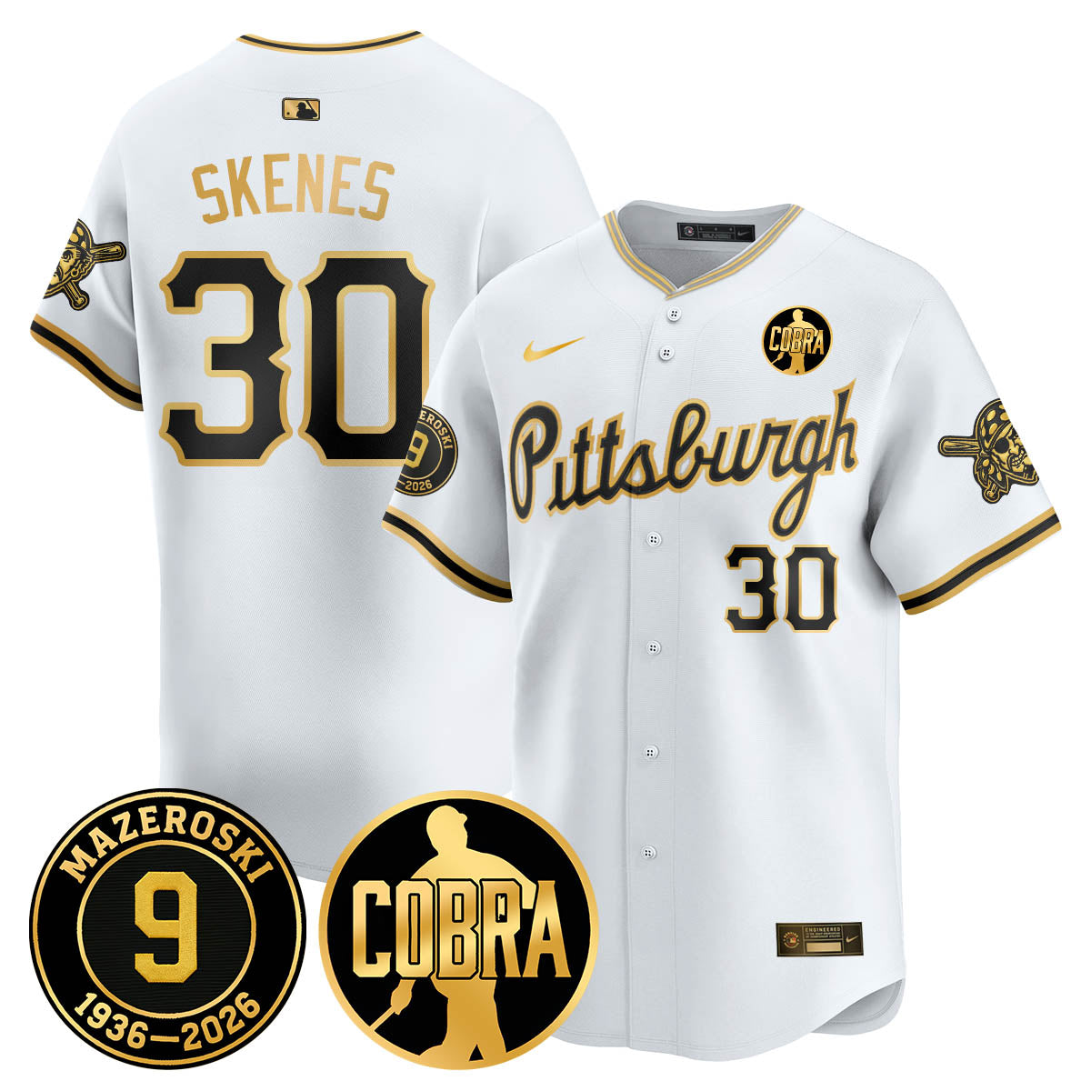 PIT Memories Vapor Limited Gold Jersey - Bill Mazeroski Patch - Stitched