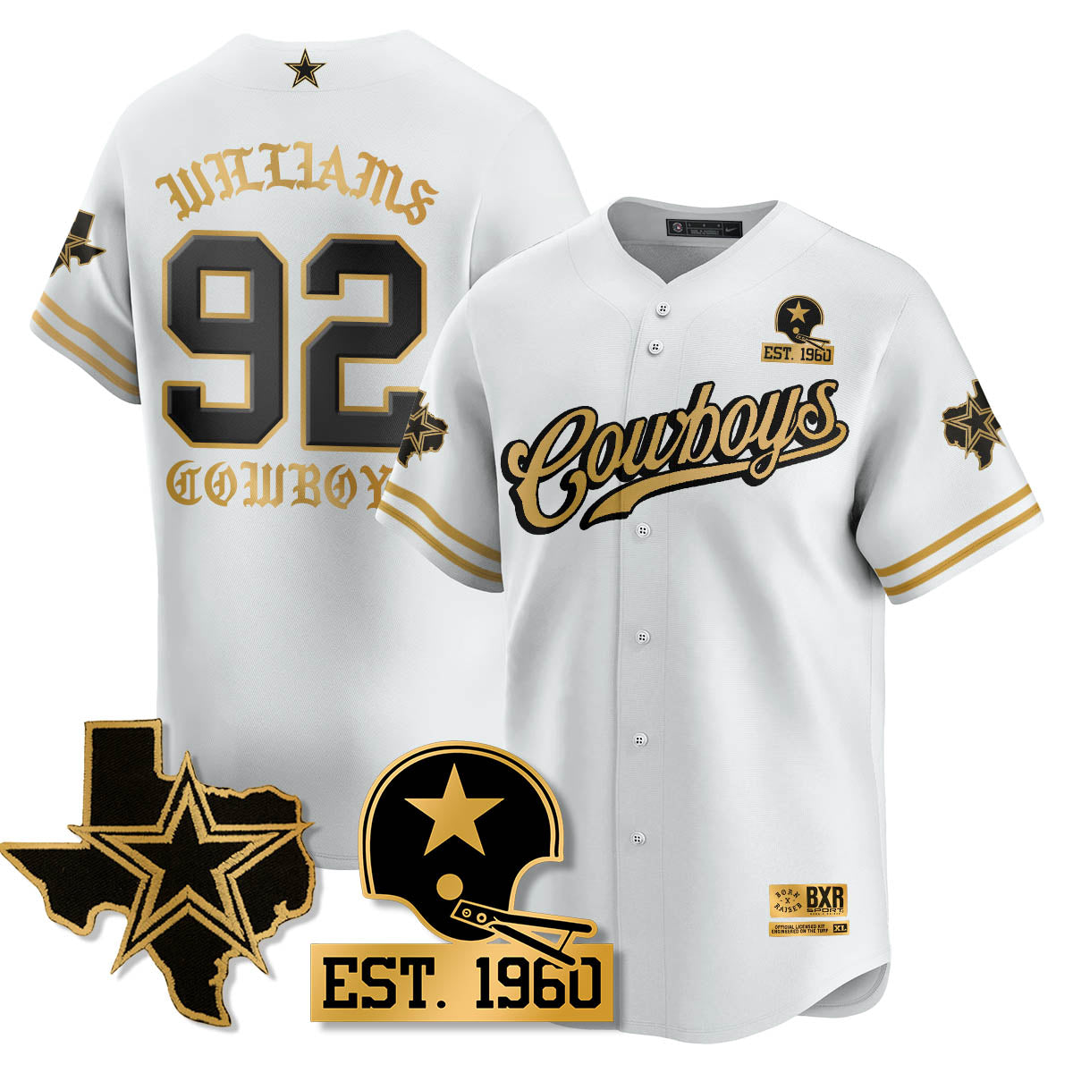 DAL Born x Raised Baseball Jersey - Stitched