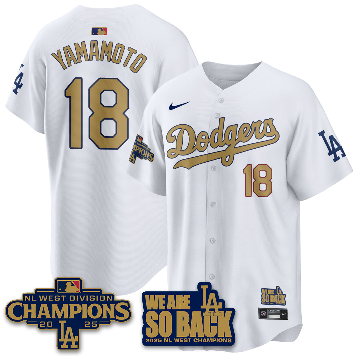 LAD 2025 NL West Division Champions Jersey - Stitched