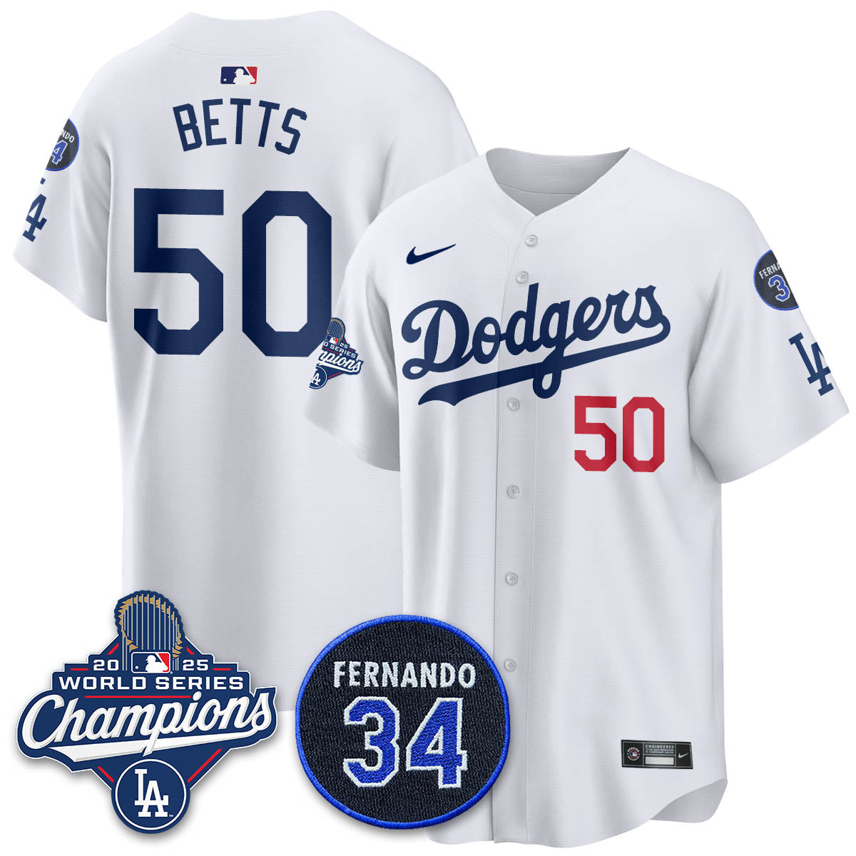 LAD 2025 World Series Champions Jersey - Stitched
