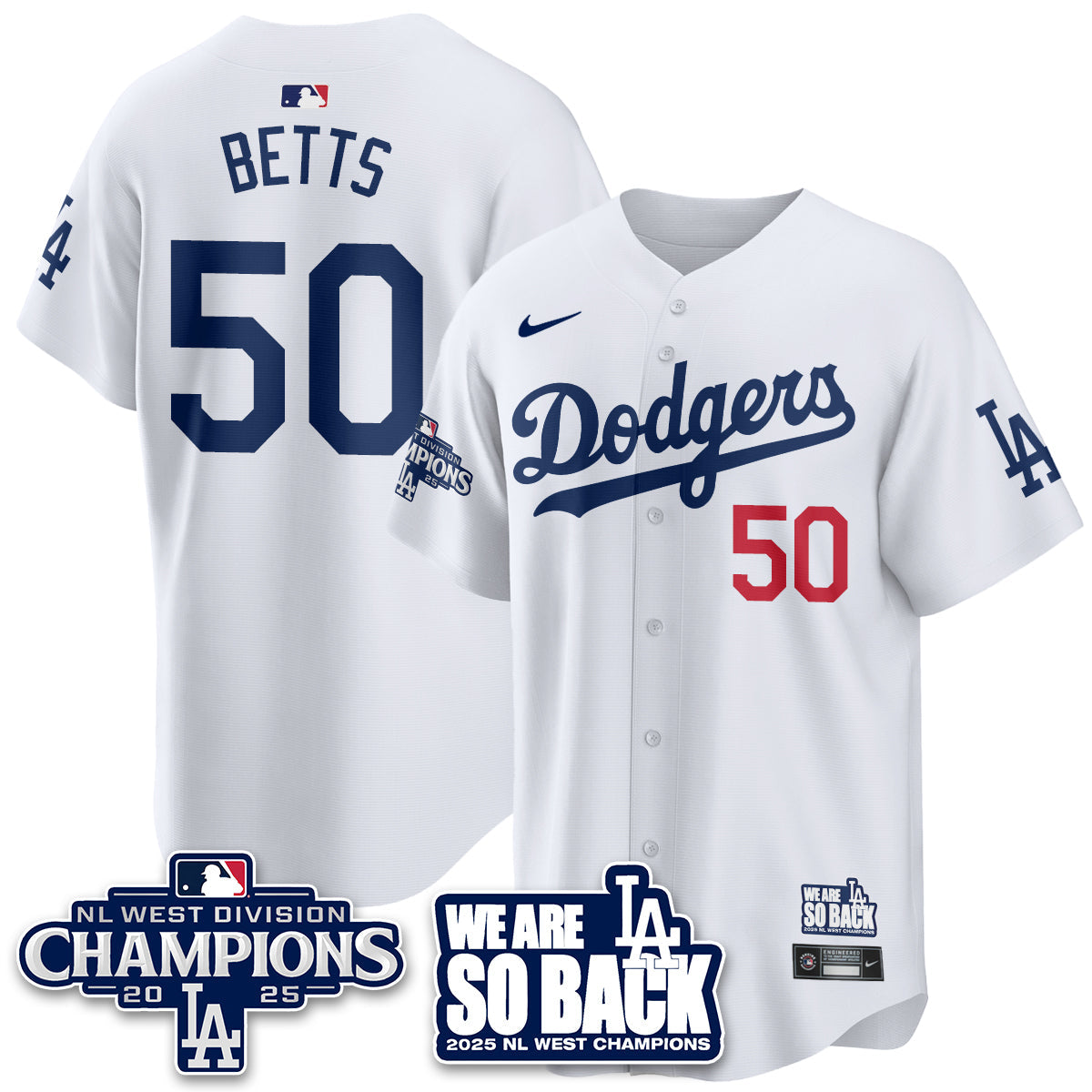 LAD 2025 NL West Division Champions Jersey - Stitched
