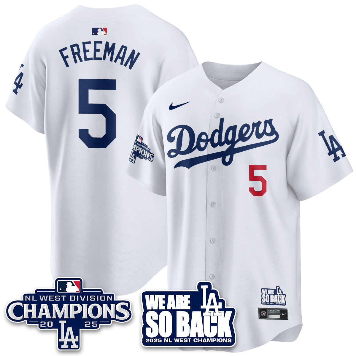 LAD 2025 NL West Division Champions Jersey - Stitched