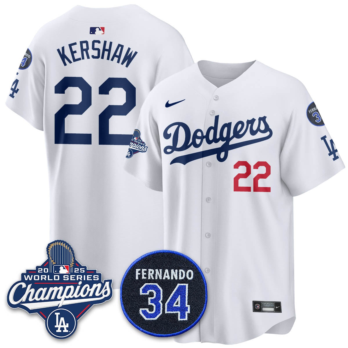 LAD 2025 World Series Champions Jersey - Stitched