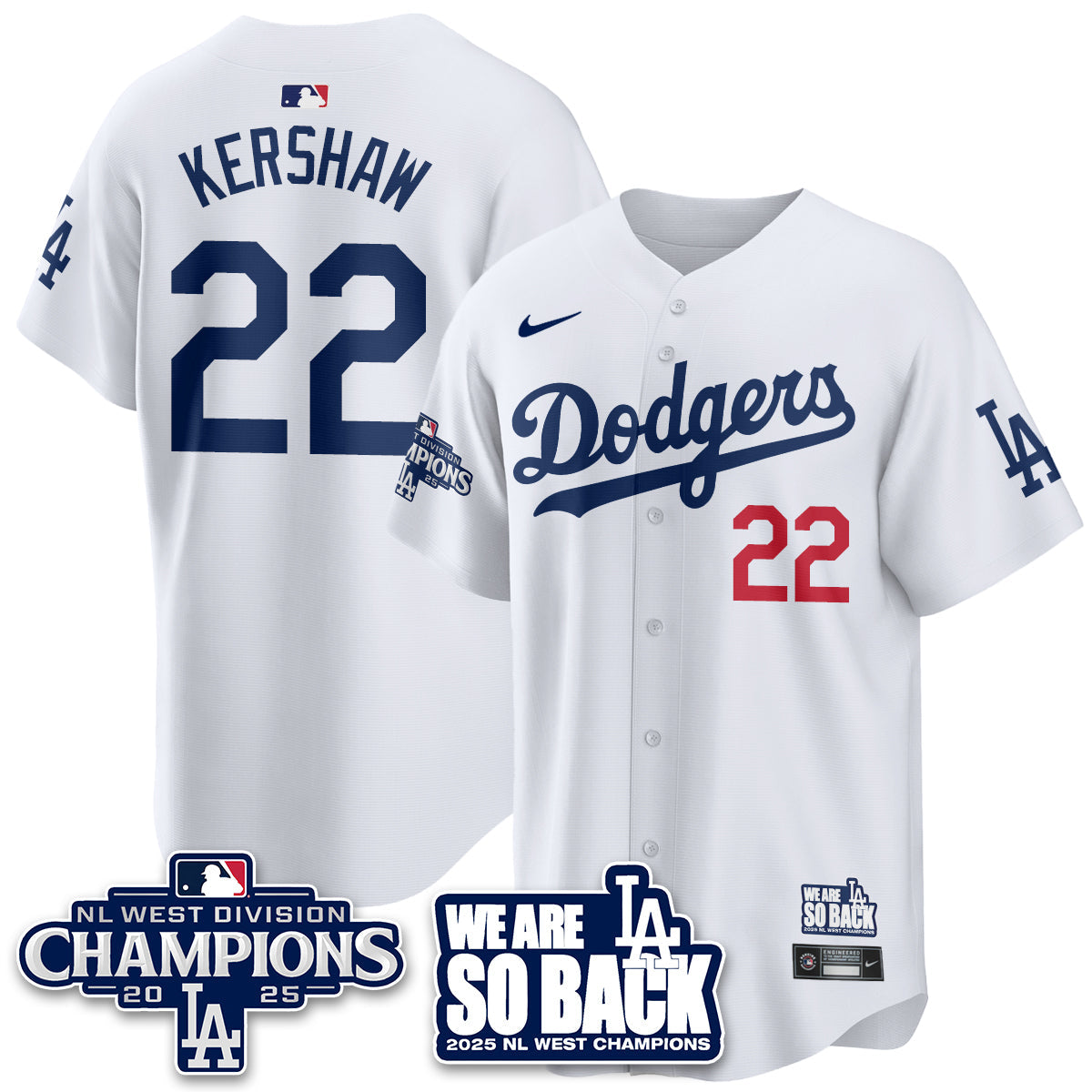 LAD 2025 NL West Division Champions Jersey - Stitched