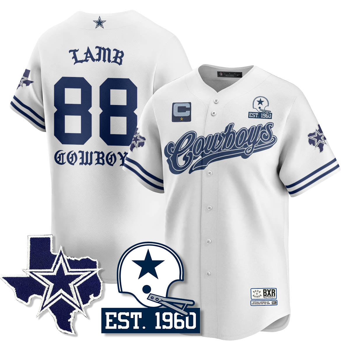 DAL Born x Raised Baseball Jersey - Stitched