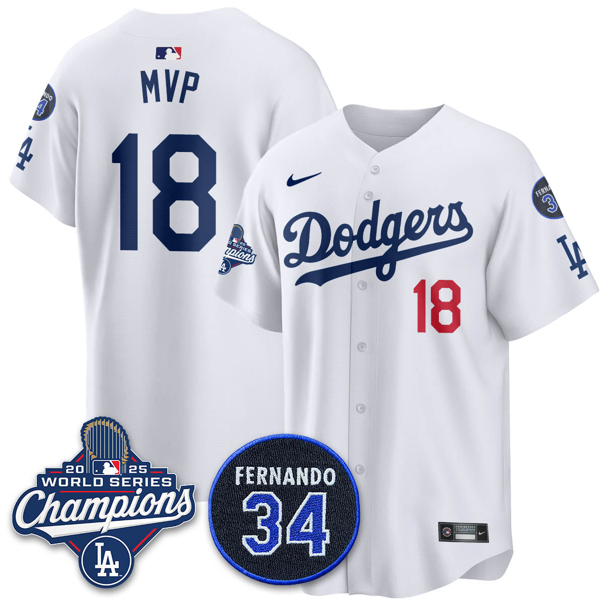 LAD 2025 World Series Champions Jersey - Stitched