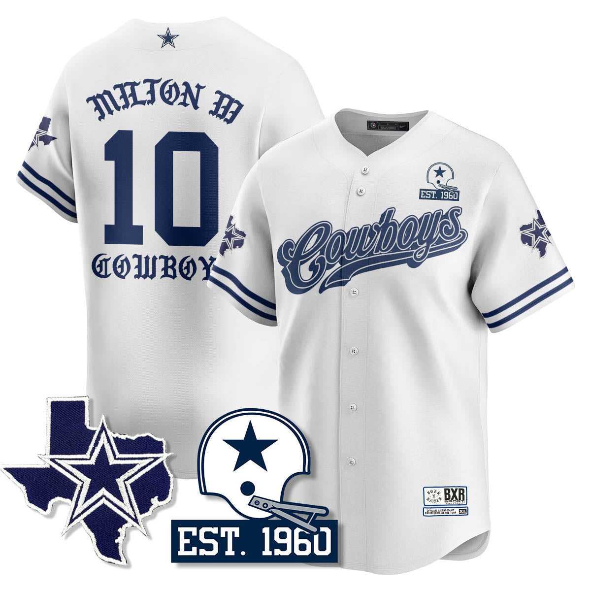DAL Born x Raised Baseball Jersey - Stitched
