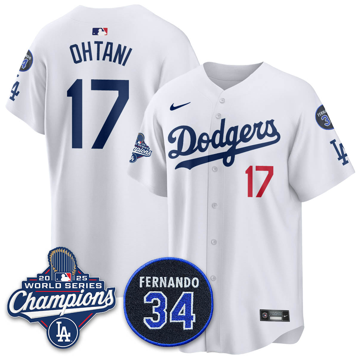 LAD 2025 World Series Champions Jersey - Stitched