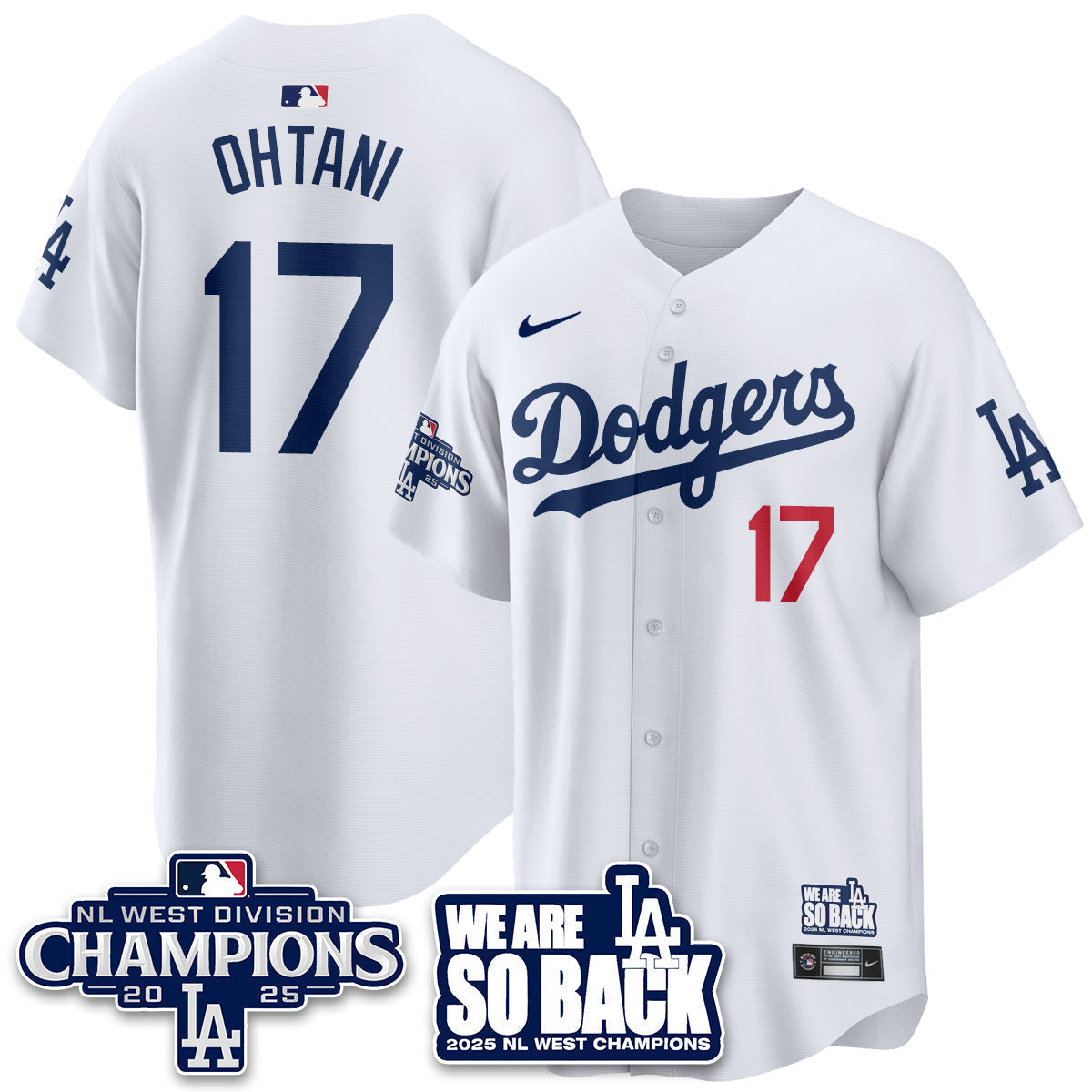 LAD 2025 NL West Division Champions Jersey - Stitched