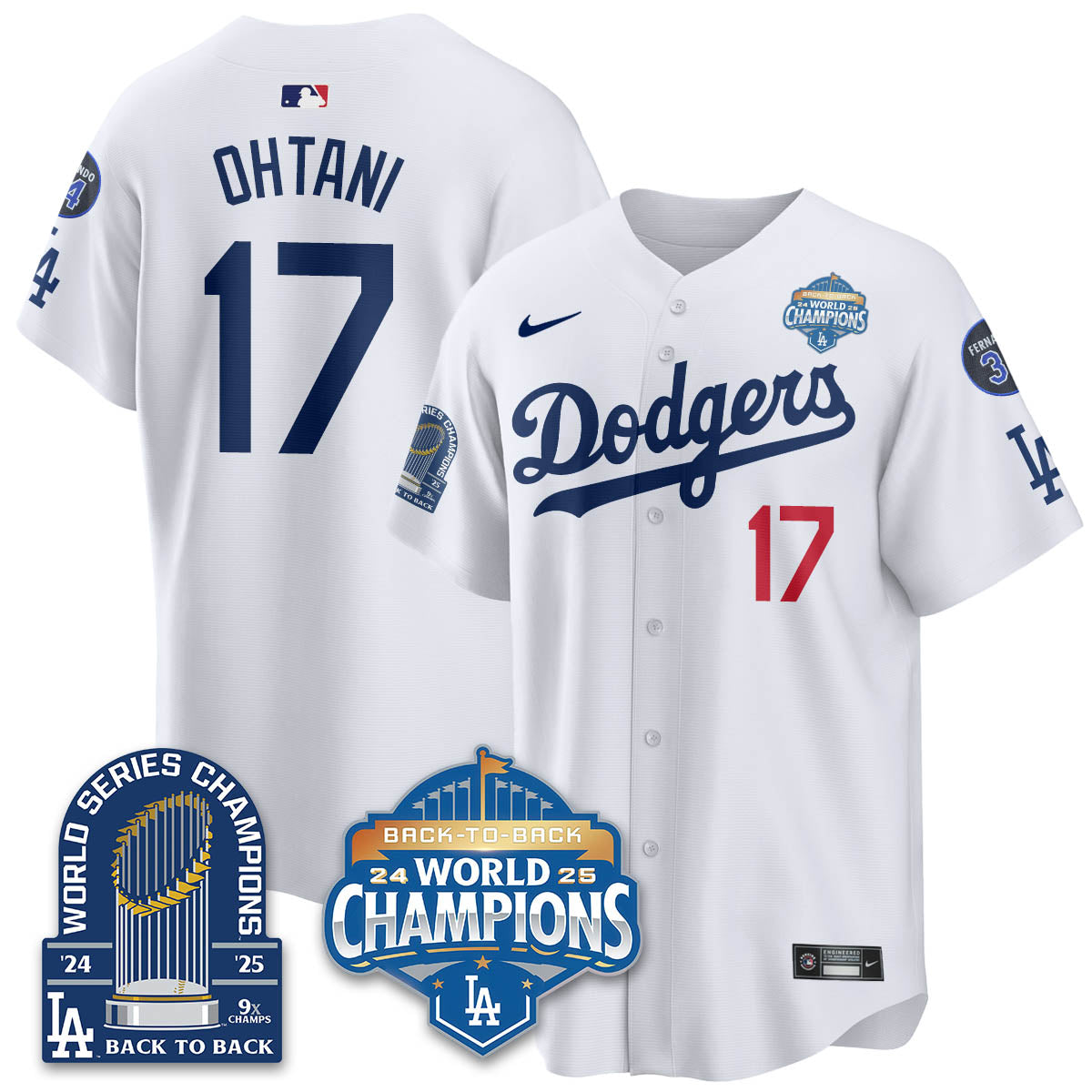 LAD 2025 World Series Champions Jersey - 9x Champs - Stitched