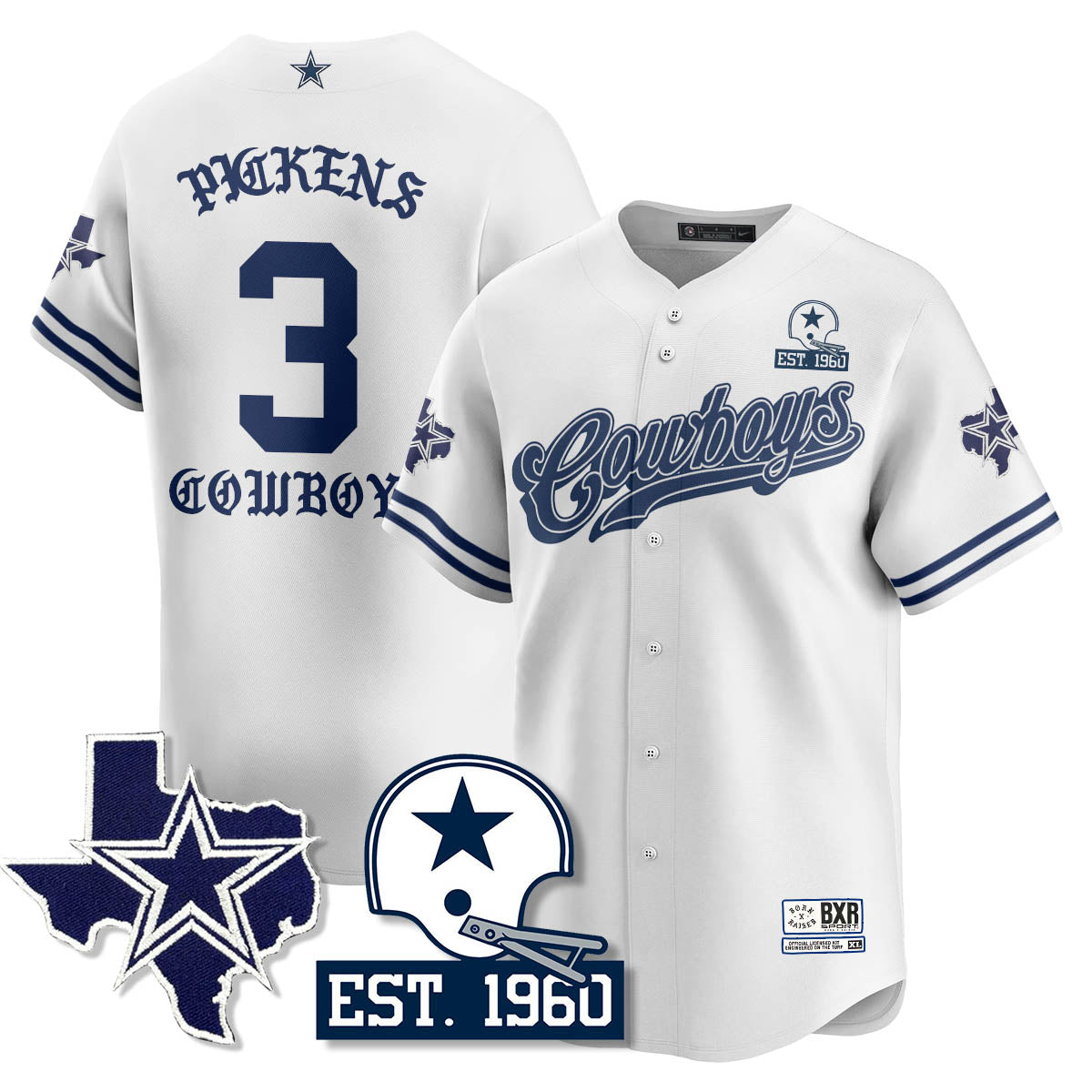 DAL Born x Raised Baseball Jersey - Stitched