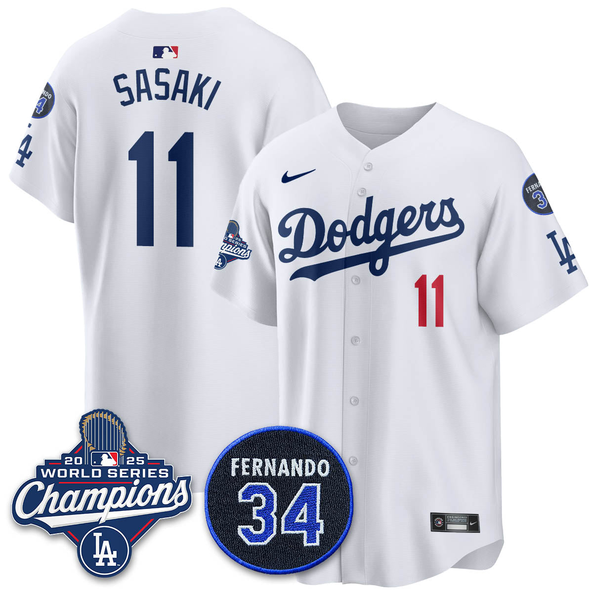 LAD 2025 World Series Champions Jersey - Stitched