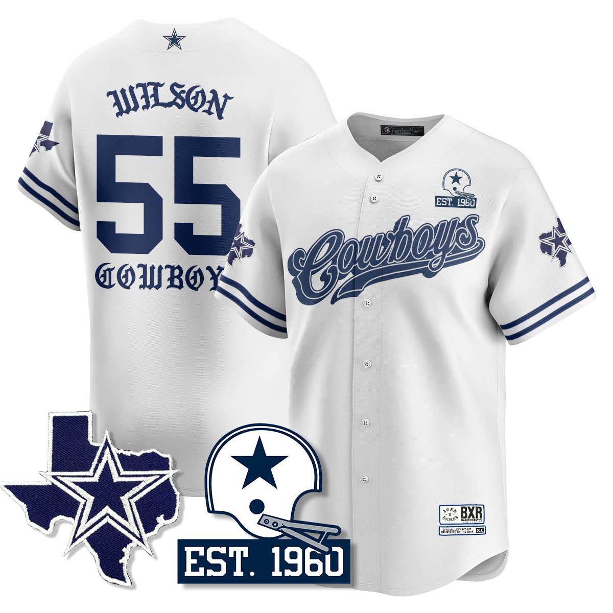 DAL Born x Raised Baseball Jersey - Stitched