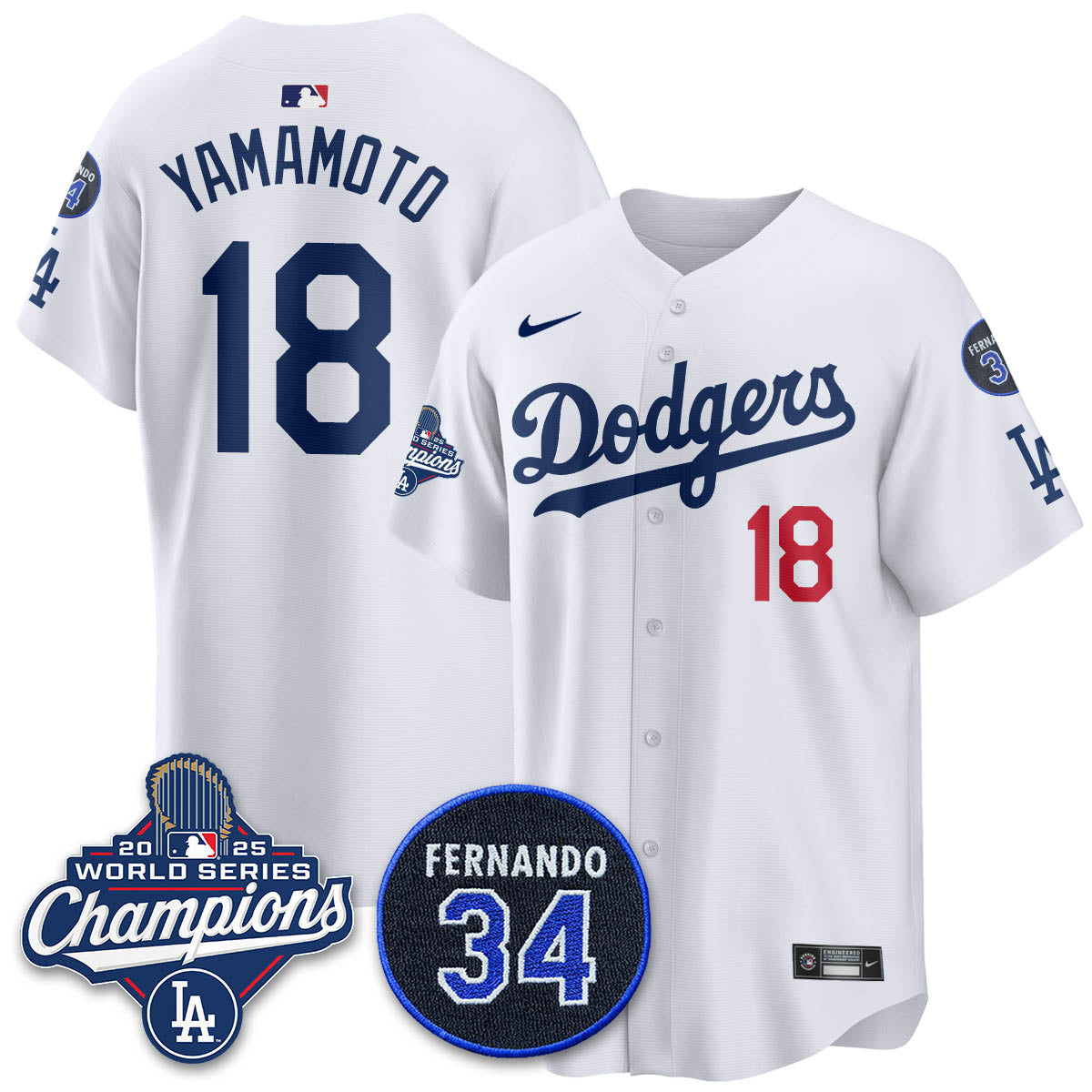 LAD 2025 World Series Champions Jersey - Stitched