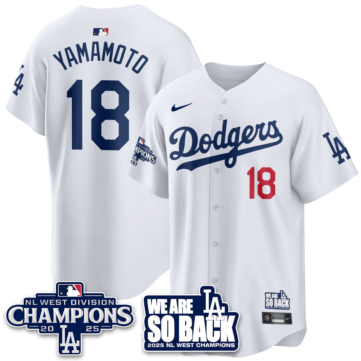 LAD 2025 NL West Division Champions Jersey - Stitched