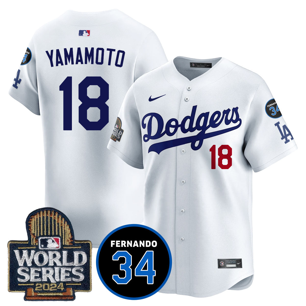 Dodgers Fernando Valenzuela Memorial Jersey - Stitched