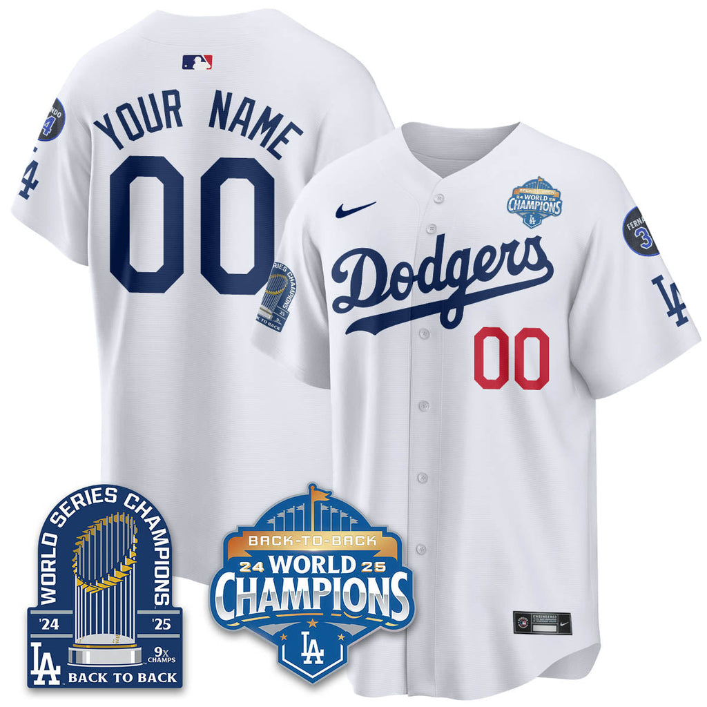 LAD 2025 World Series Champions  Gold Jersey - 9x Champs - Stitched