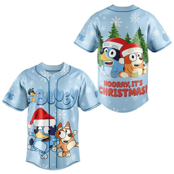 Festive Bluey Christmas Baseball Jersey - Holiday Fun For Kids &amp; Fans!
