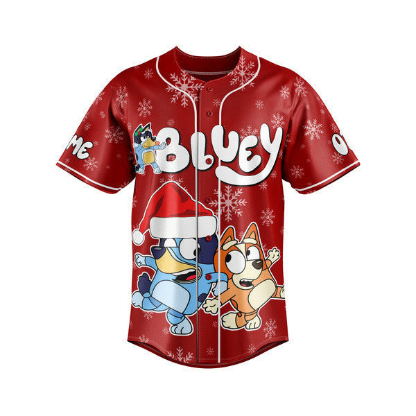 Festive Bluey Christmas Baseball Jersey – Kids Holiday Shirt Gift 🎄