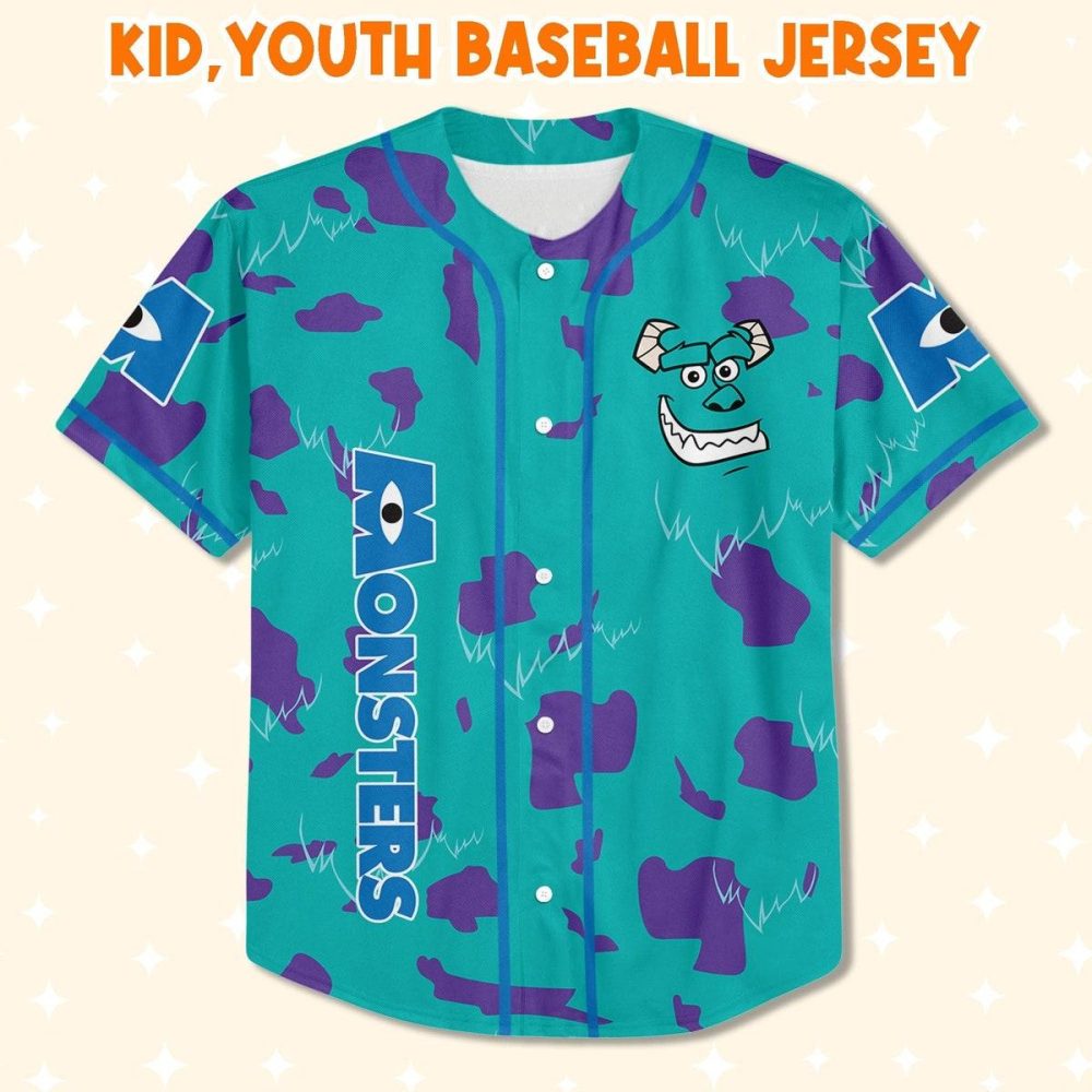 Colorful Monsters Kid'S Baseball Jersey – Fun, Durable Youth Sports Shirt