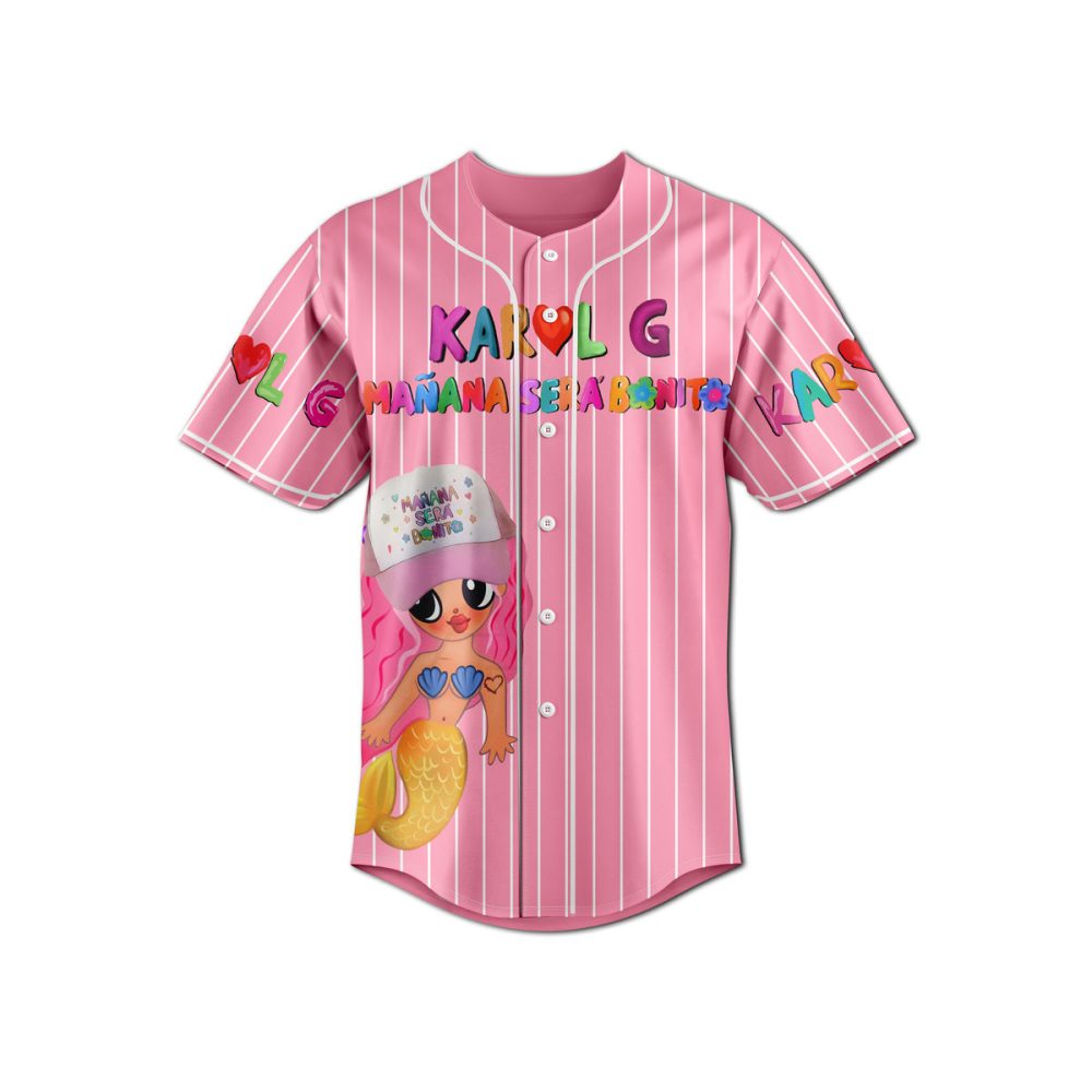 Kids' Pink Mermaid Baseball Jersey - Fun Cartoon Design, Vibrant Colors, Perfect Gift!