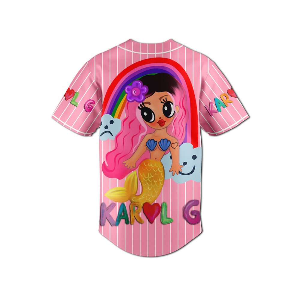 Kids' Pink Mermaid Baseball Jersey - Fun Cartoon Design, Vibrant Colors, Perfect Gift!