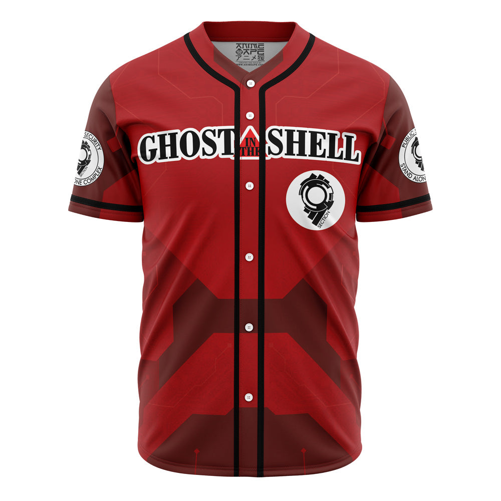 Ghost In The Shell Red Baseball Jersey - Stylish Anime Fan Apparel For Men &amp; Women