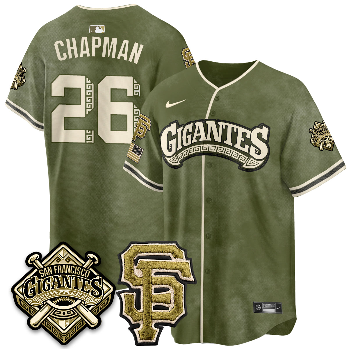 SF New Era Olive 2026 Armed Forces Day Jersey - Stitched
