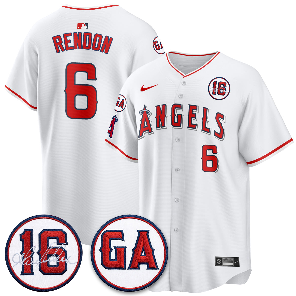 LAA Garret Anderson Tribute Patch Vapor Premier Limited Jersey - All Stitched