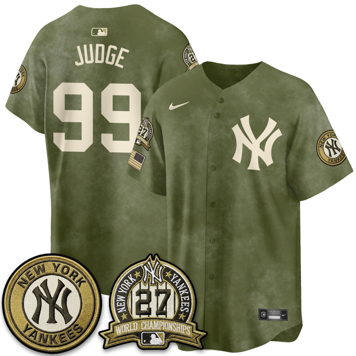 NYY New Era Olive 2026 Armed Forces Day Jersey -All Stitched