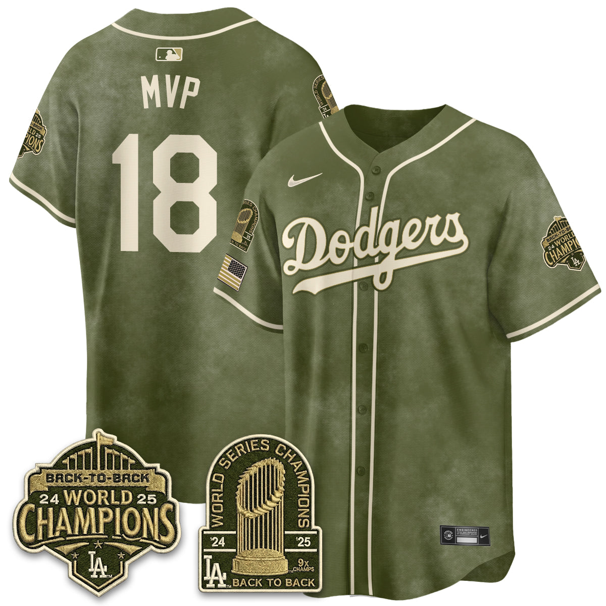 LAD New Era Olive 2026 Armed Forces Day Jersey -All Stitched