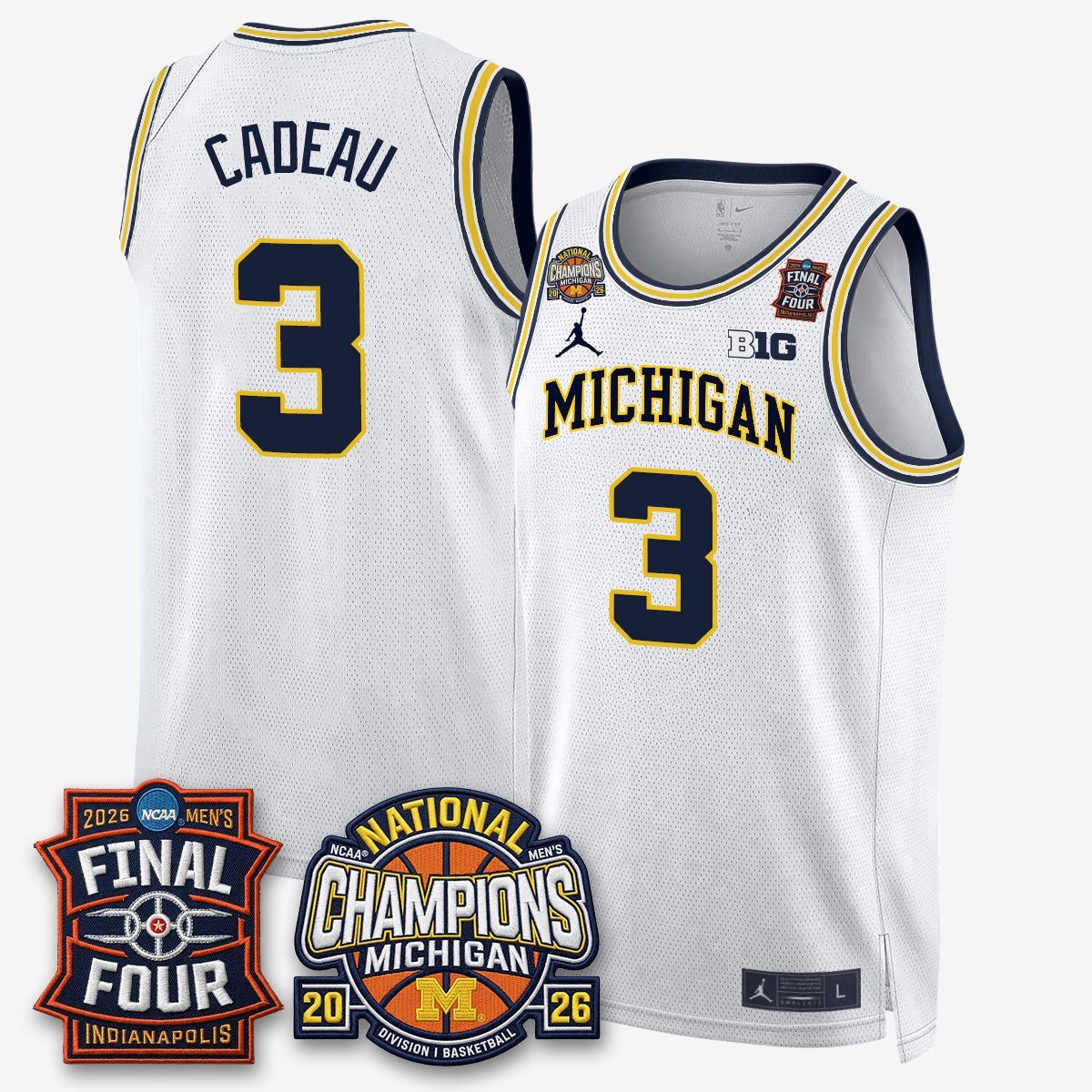 MICH Men's Basketball National Champions Big Text Limited Vapor Jersey - All Stitched