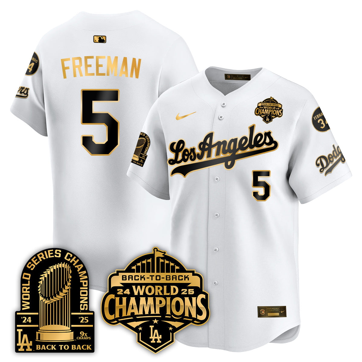 LAD Alternate  Vapor Limited Jersey - 9x Champs - Stitched