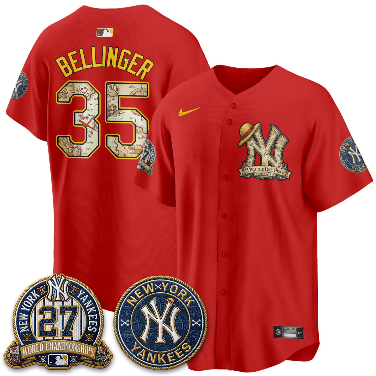 NYY x OP Japanese Cartoon Limited Jersey -  Stitched