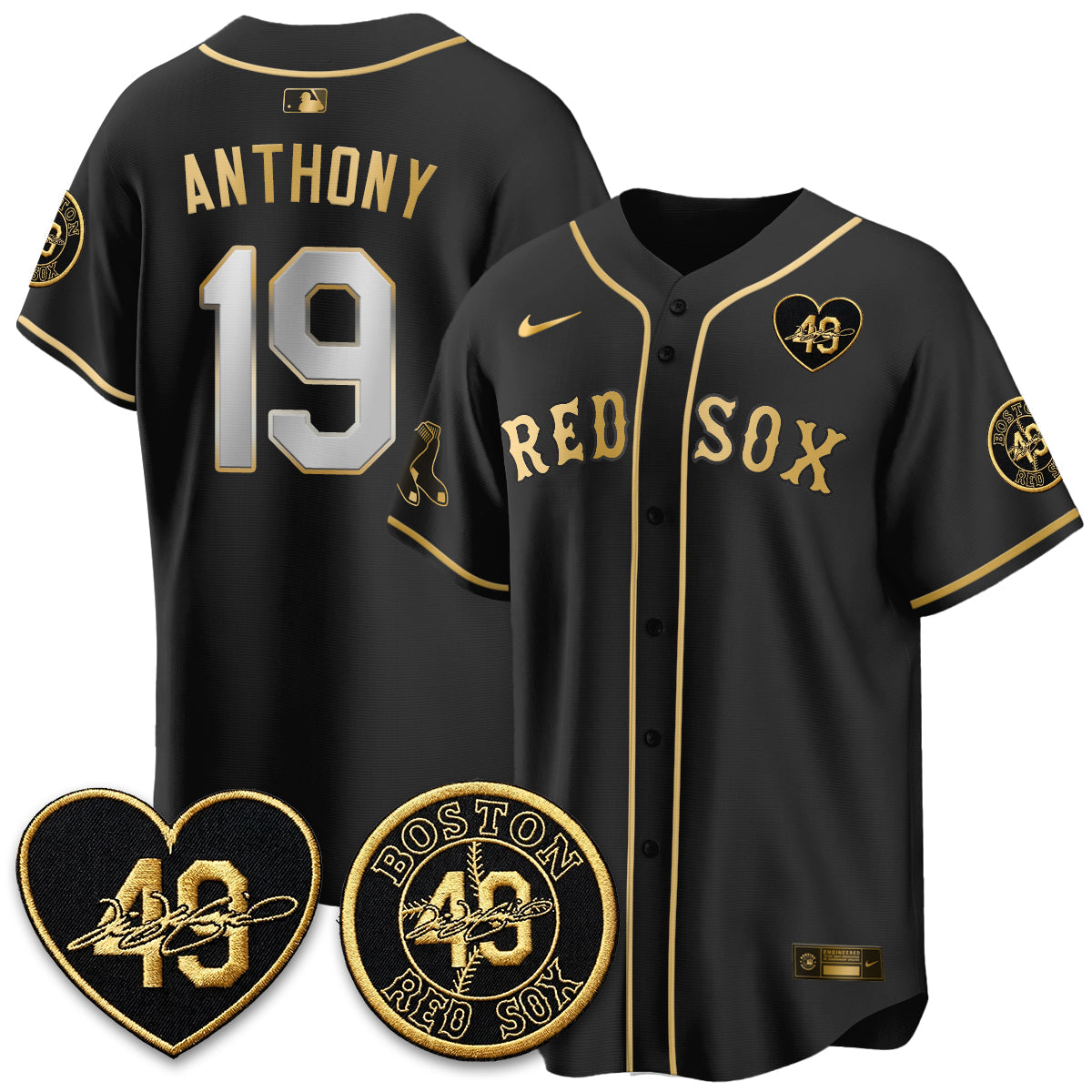 BOS Tim Wakefield Memorial Patch Vaper Premier Limited Jersey - Stitched