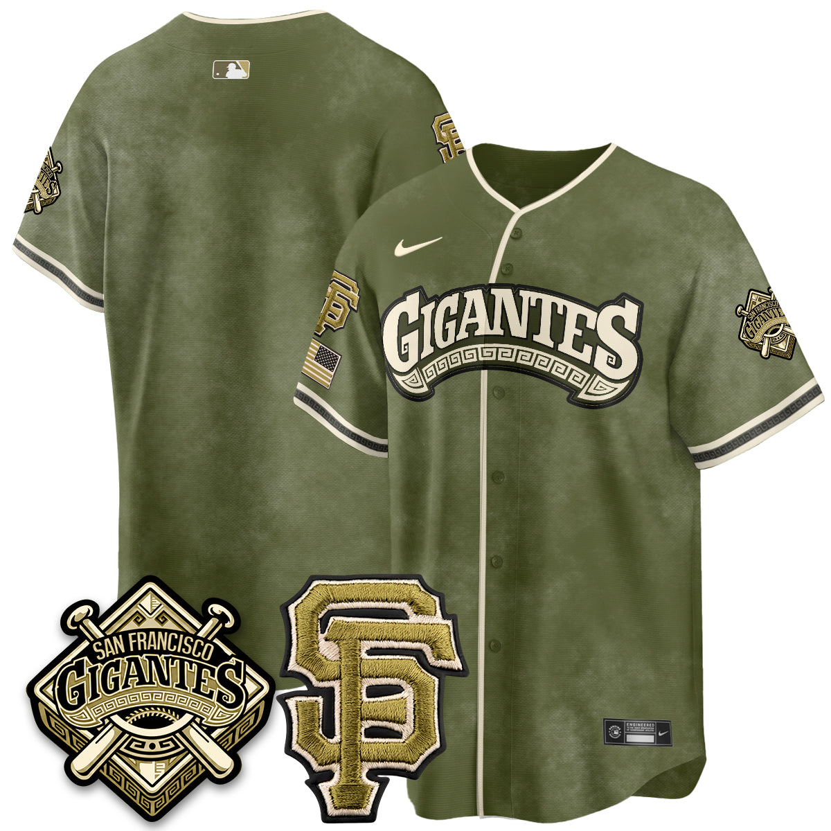 SF New Era Olive 2026 Armed Forces Day Jersey - Stitched