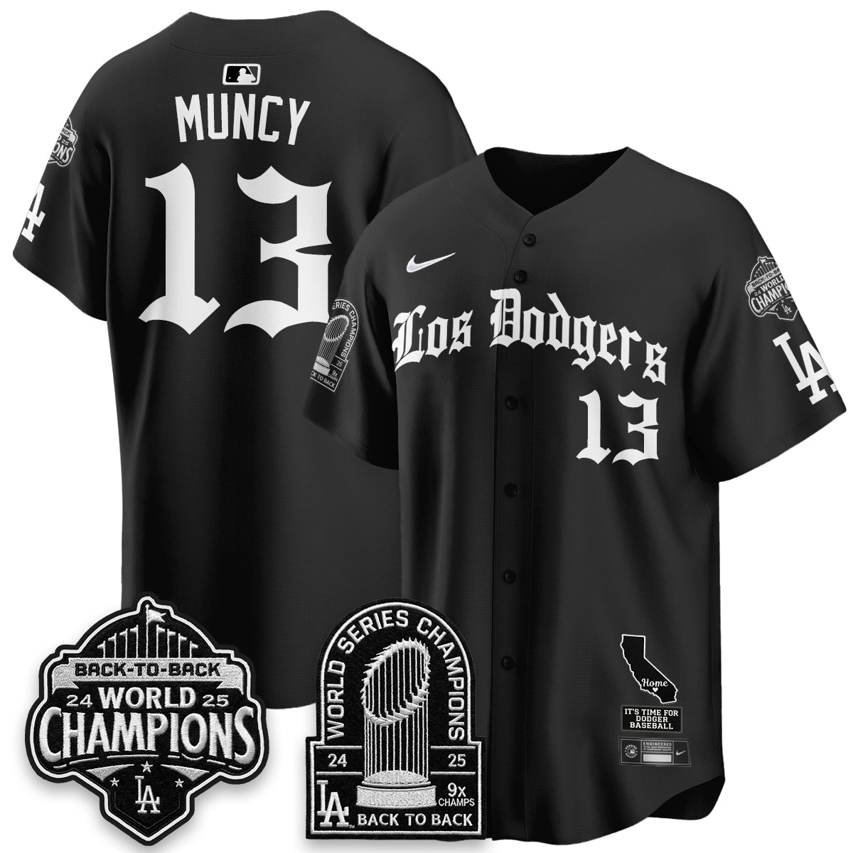 LAD World Series Champions Vapor Premier Limited Gothic Edition Jersey - All Stitched
