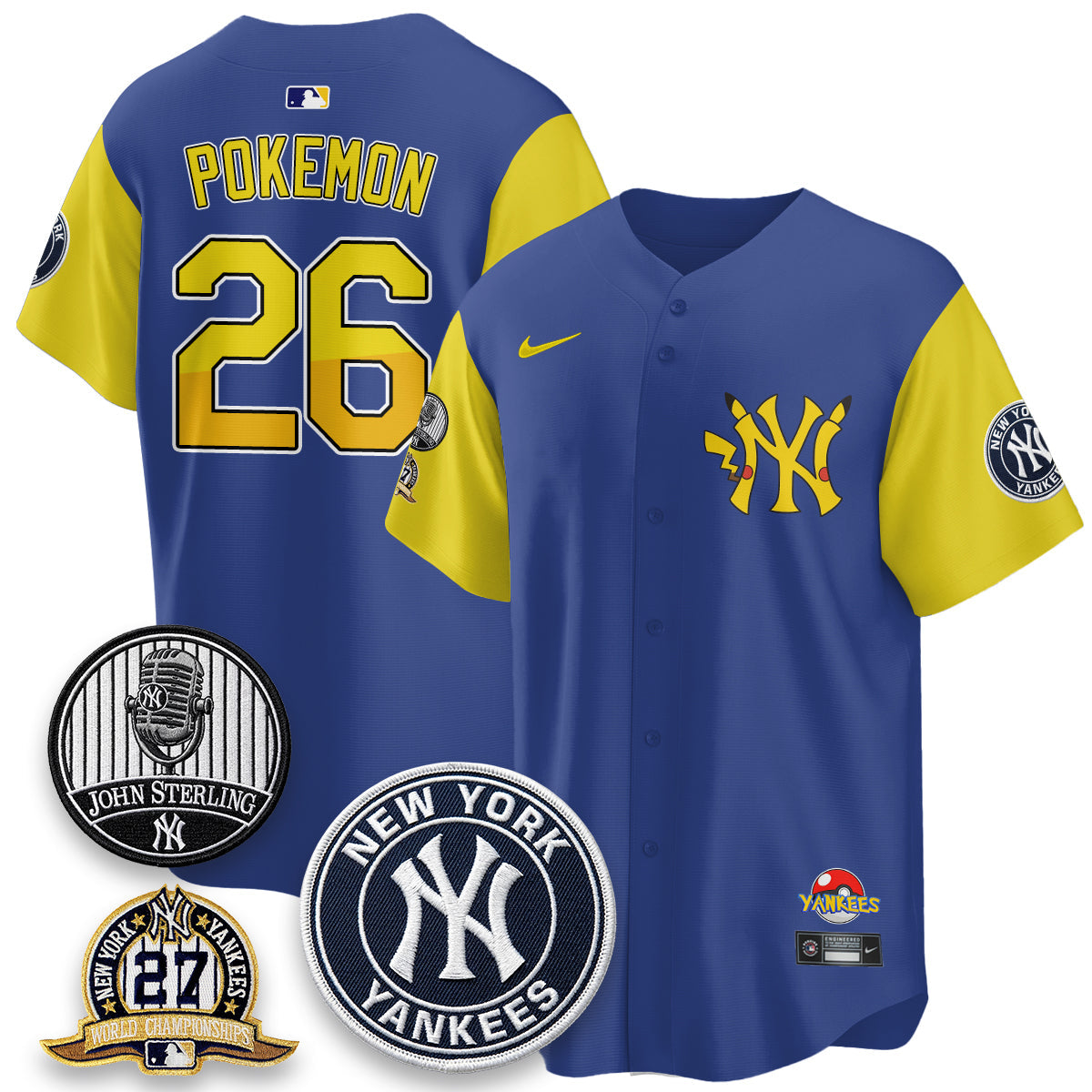 NYY x PKM Cartoon Limited Jersey -  Stitched