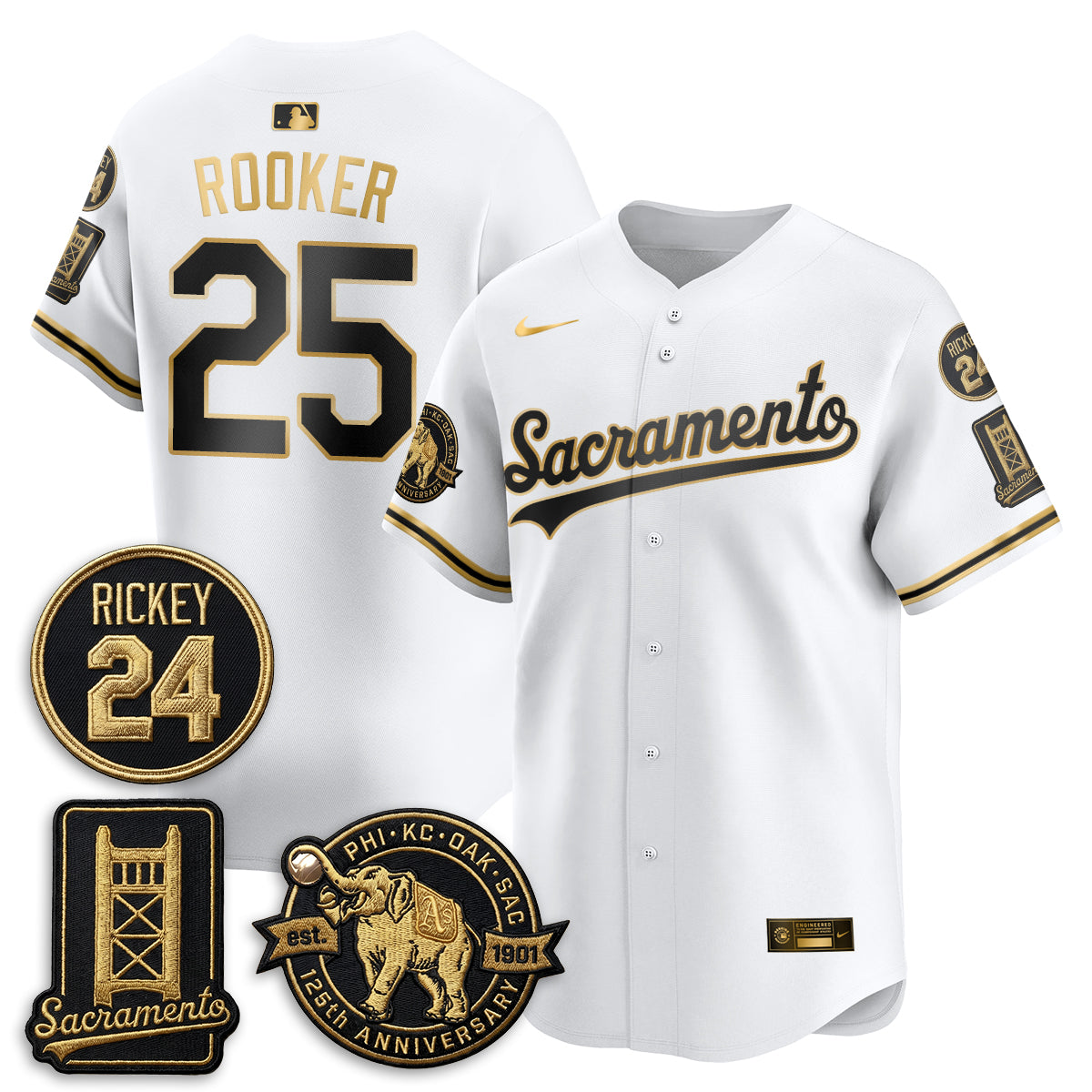 OAK 2026 Alternate Sacramento 125 Years Limited Vapor Gold Edition Jersey - Stitched