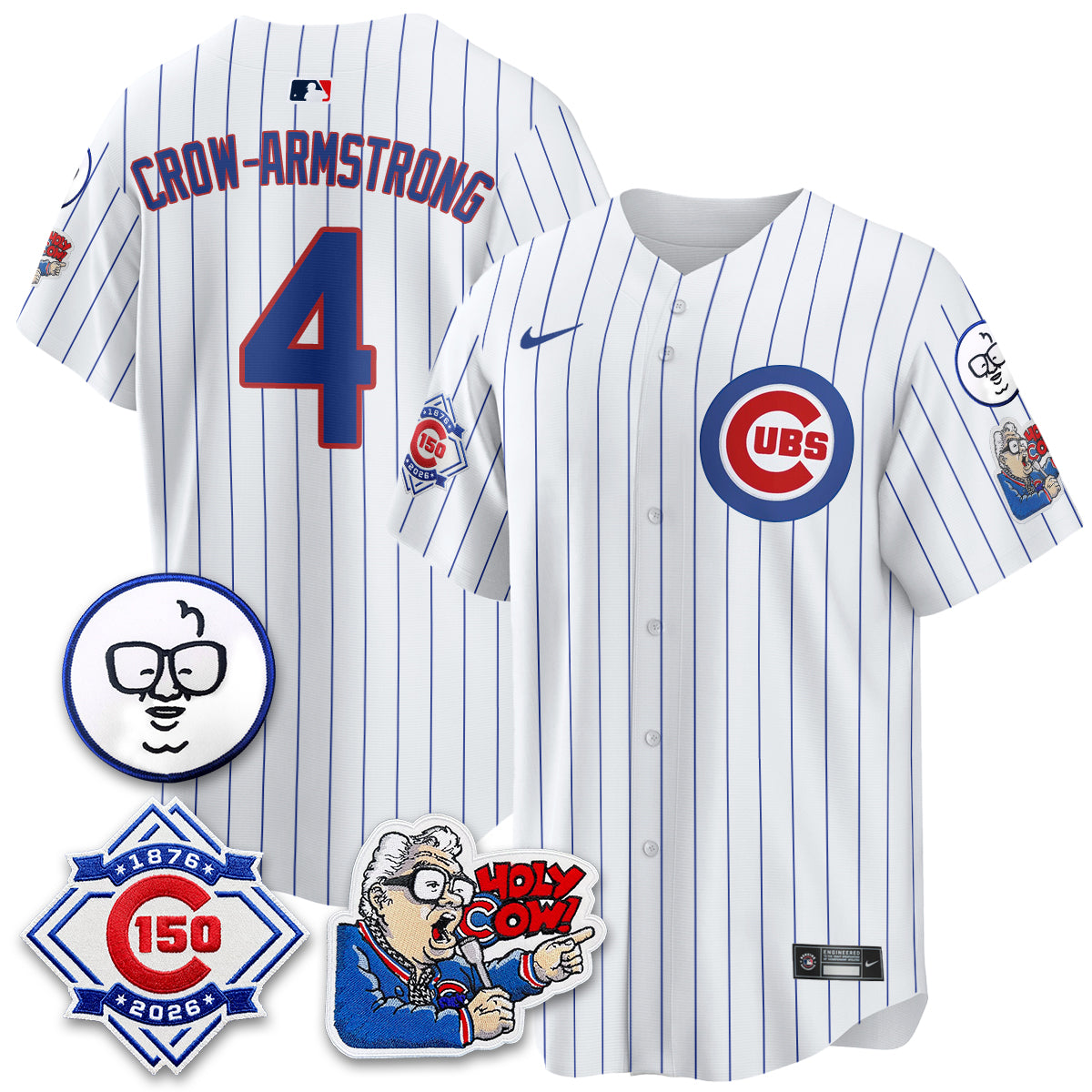 CHC 150th Anniversary Harry Caray Holy Cow Vapor Premier Limited Jersey - All Stitched V2