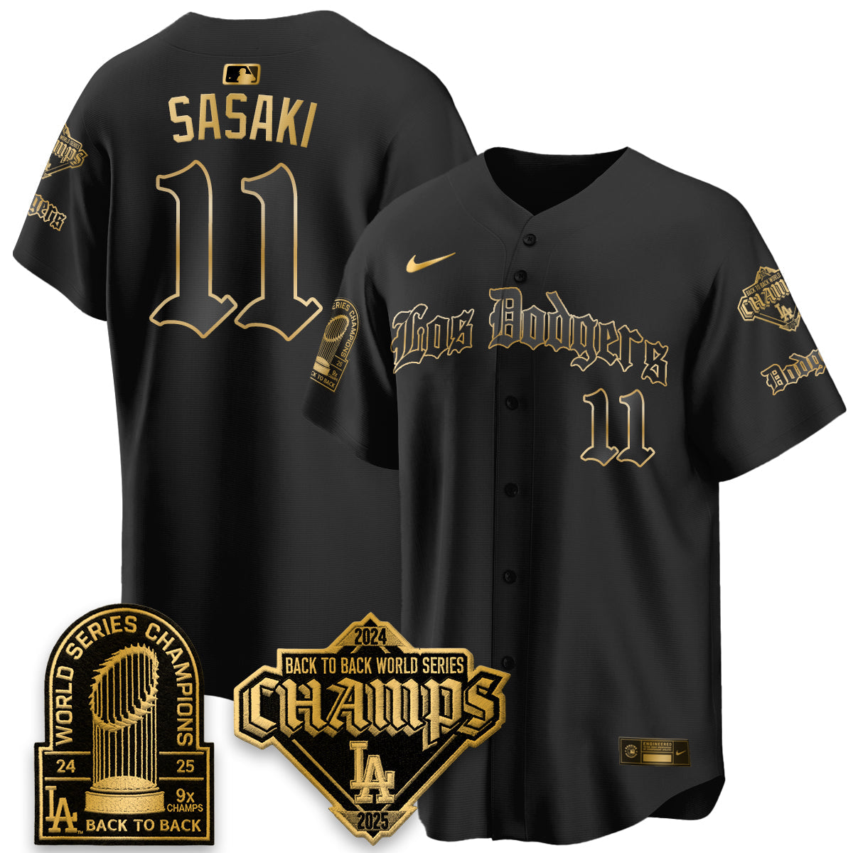 LAD World Series Champions B2B Patch Vapor Premier Limited Gothic Edition Jersey - All Stitched