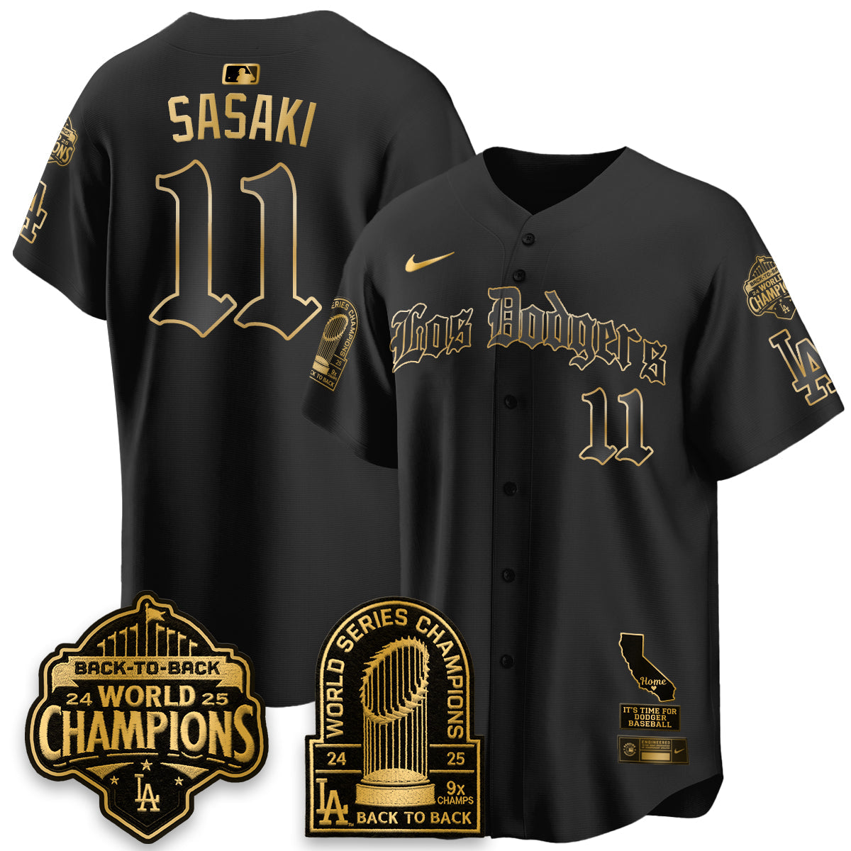 LAD World Series Champions Vapor Premier Limited Gothic Edition Jersey - All Stitched