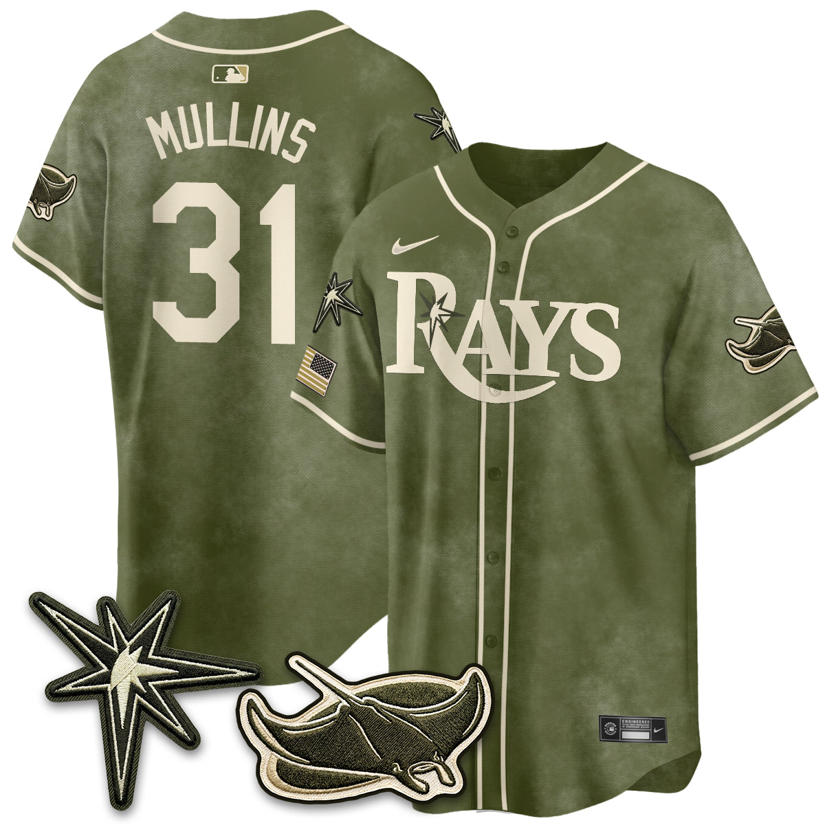 TB New Era Olive 2026 Armed Forces Day Jersey - Stitched