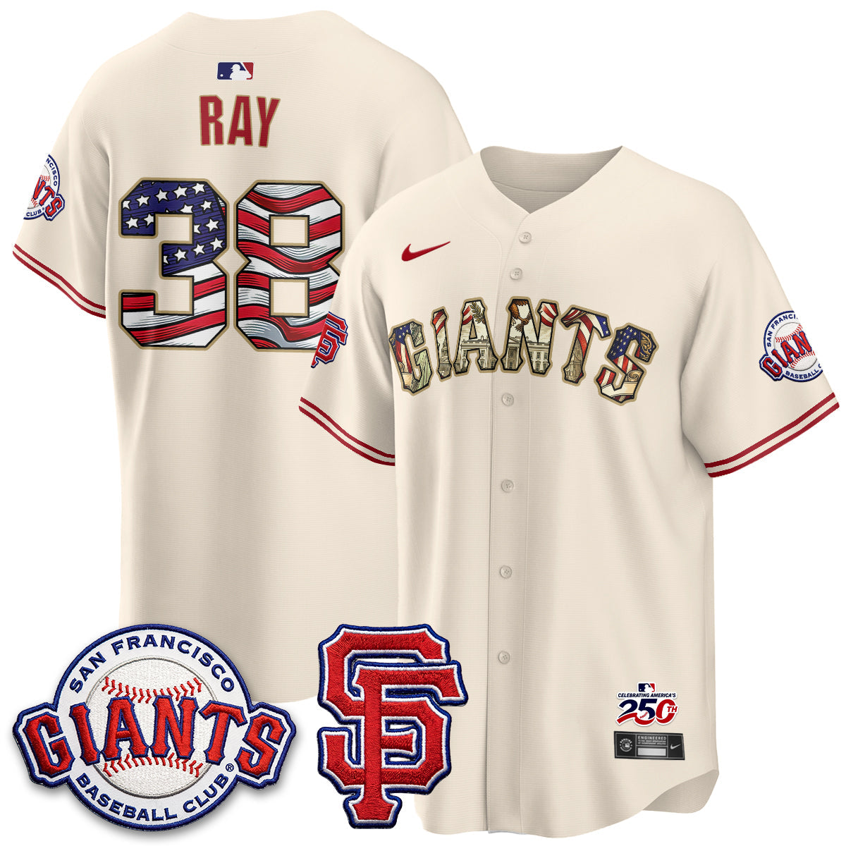 San Francisco Giants2026 Independence Day USA Jersey - All Stitched