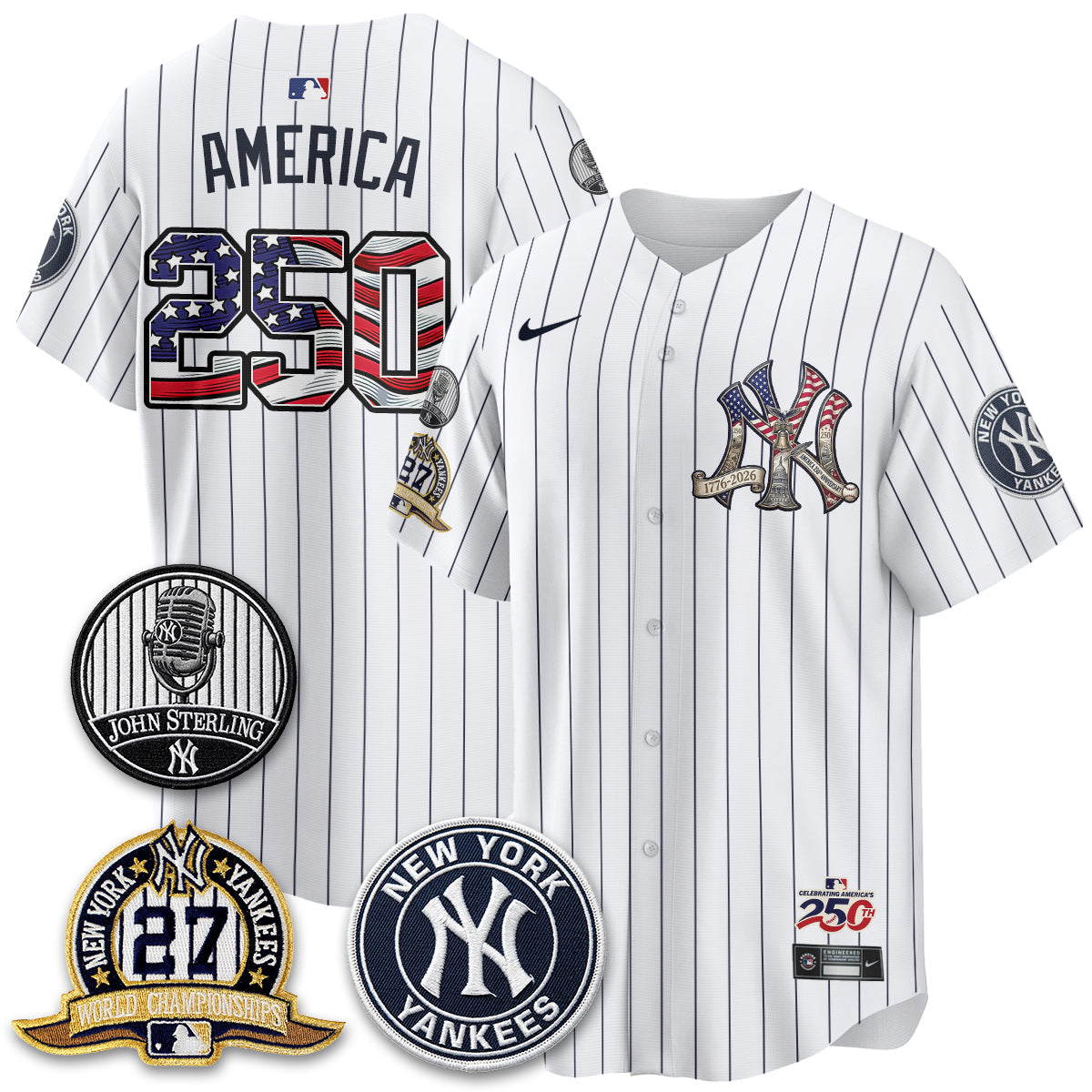 NYY Independence Day USA Vapor Limited Jersey - Stitched (Tiktok)