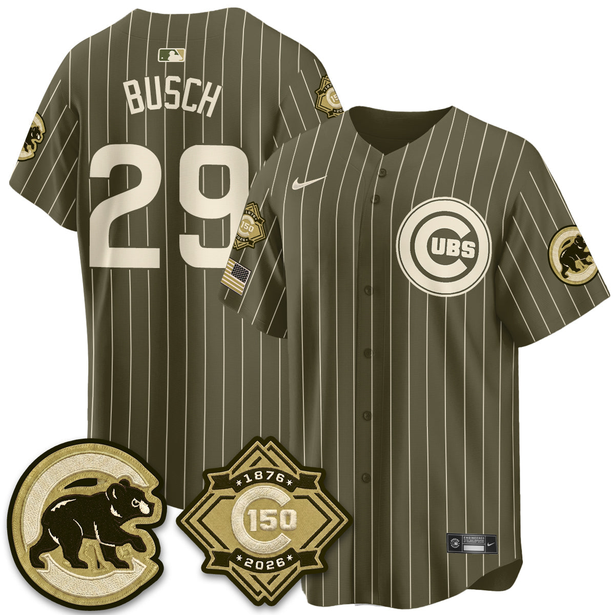 CHC New Era Olive 2026 Armed Forces Day Jersey -All Stitched